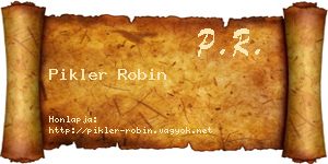 Pikler Robin névjegykártya